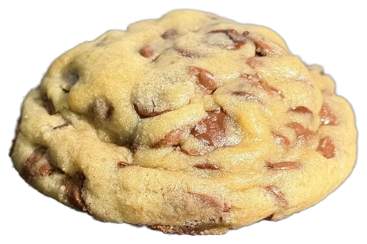 Cookie Classic inteiro, massa dourada cheia de gotas de chocolate
